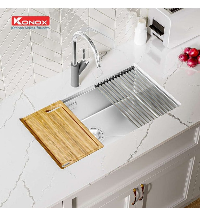Chậu rửa bát 1 hố Konox KN8046SU-Full