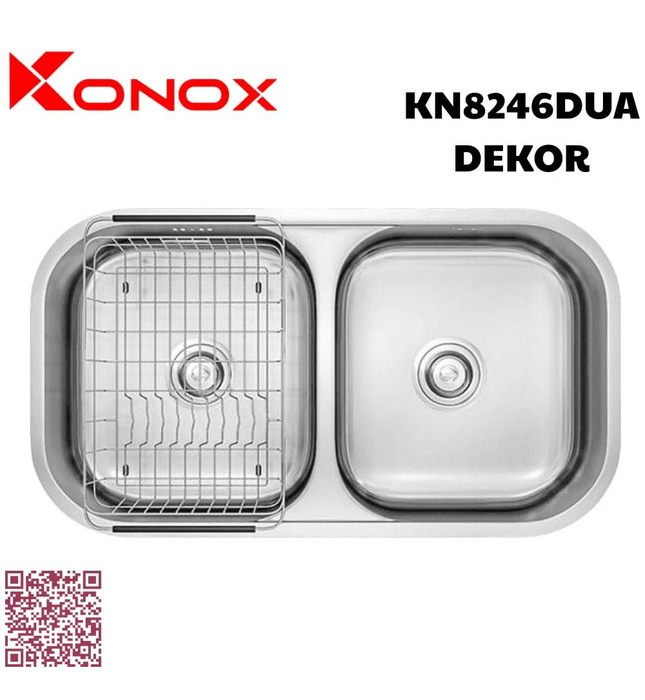 Chậu rửa bát 2 hố Konox KN8246DUA DEKOR