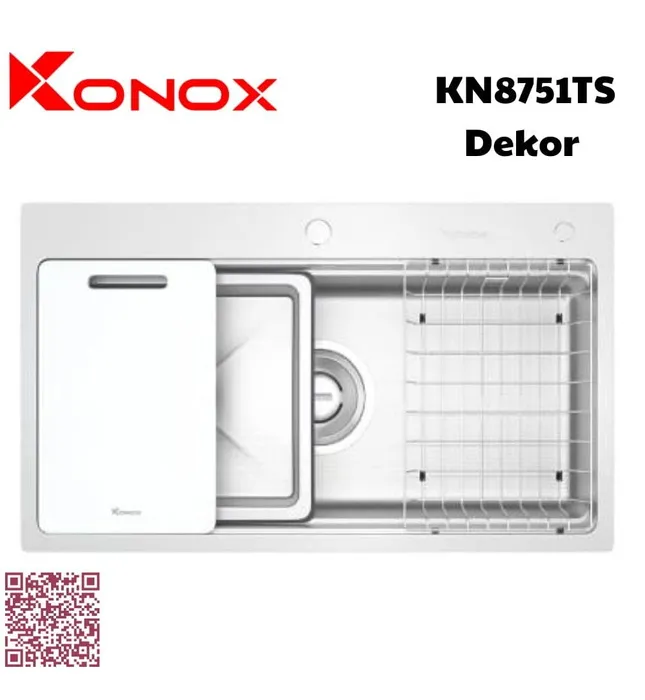 Chậu rửa bát 1 hố Konox KN8751TS Dekor