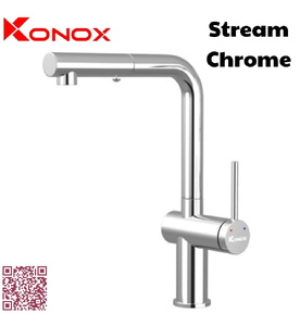 Vòi rửa bát nóng lạnh dây rút Konox Stream Chrome