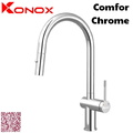 Vòi rửa bát nóng lạnh dây rút Konox Comfor Chrome