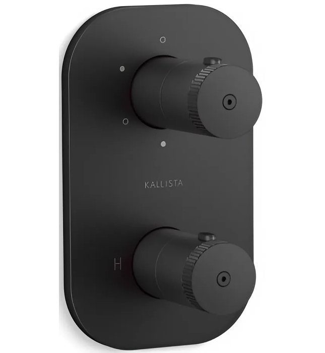 Bộ điều khiển nhiệt độ âm tường – 3 lối ra màu đồng Kallista P33496-00-BLH