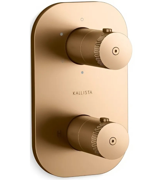 Bộ điều khiển nhiệt độ âm tường – 3 lối ra màu đồng Kallista P33496-00-BLH