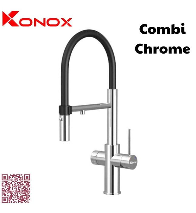 Vòi rửa bát nóng lạnh 3 đường nước Konox Combi Chrome