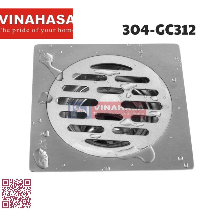 Ga thoát sàn inox304 Vinahasa 304-GC312