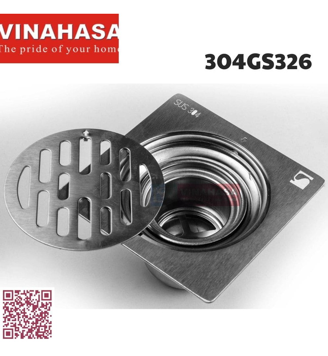 Ga thoát sàn inox304 Vinahasa 304GS326