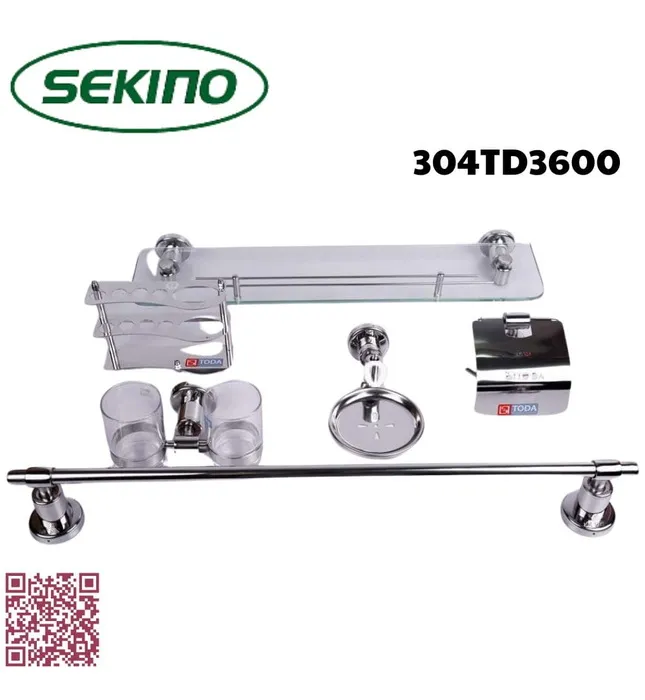 Bộ phụ kiện phòng tắm inox 6 món Sekino 304TD3600