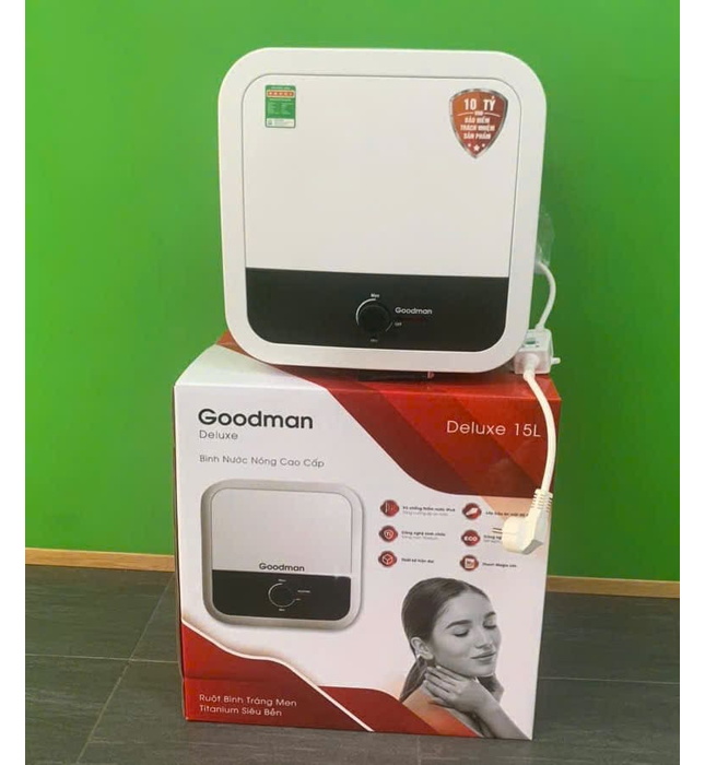 Bình nóng lạnh gián tiếp vuông 15 lít Goodman GV15