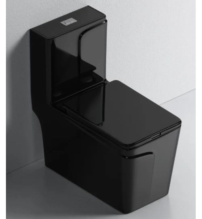 Bồn cầu 1 khối nắp rơi êm màu đen Atmor AT295B