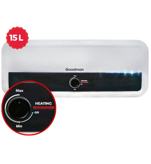 Bình nóng lạnh gián tiếp ngang 15 lít Goodman GN15 