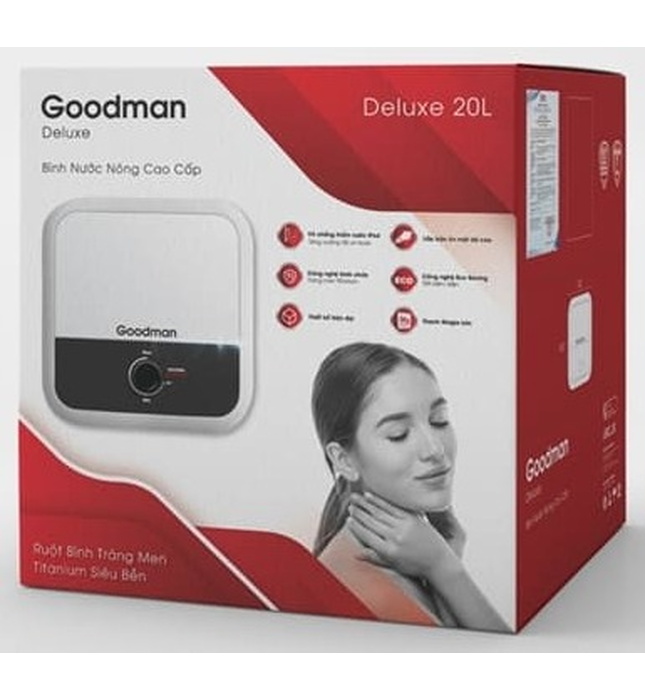 Bình nóng lạnh gián tiếp vuông 20lít Goodman GV20