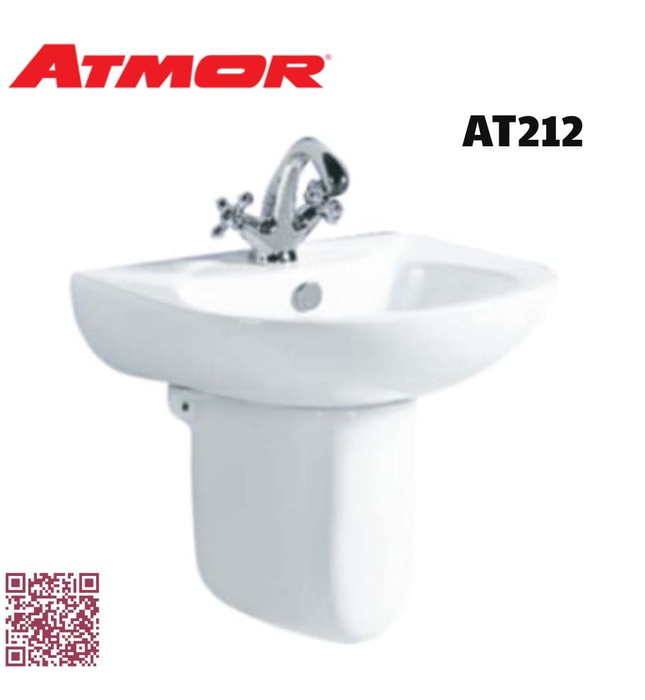 Chậu lavabo treo tường chân lửng ATMOR AT212