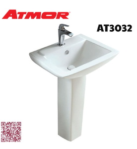 Chậu lavabo treo tường chân dài ATMOR AT3032 
