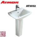Chậu lavabo treo tường chân dài ATMOR AT3032 