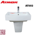 Chậu lavabo treo tường chân lửng ATMOR AT502 