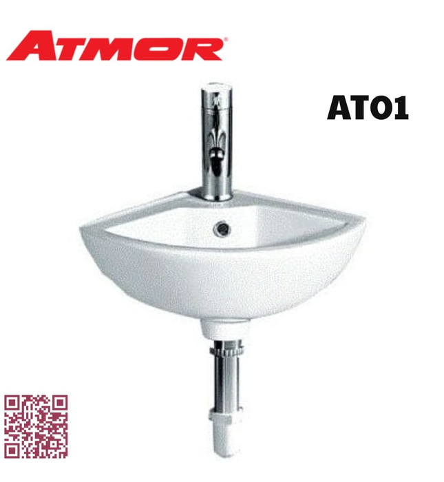 Chậu lavabo treo tường không chân ATMOR AT01 