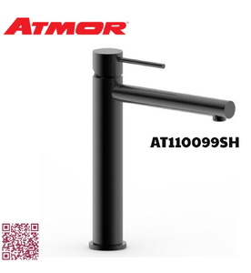 Vòi lavabo lạnh màu đen thân cao ATMOR AT110099SH