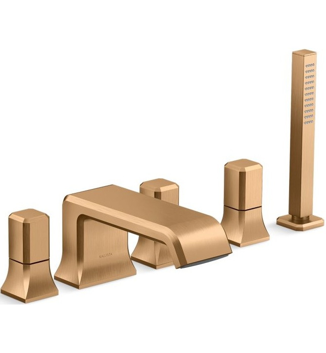 Vòi xả bồn tắm 5 lỗ màu nickel Kallista P32712-00-BN