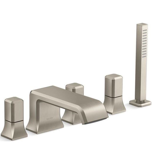 Vòi xả bồn tắm 5 lỗ màu đen Kallista P32712-00-PGP