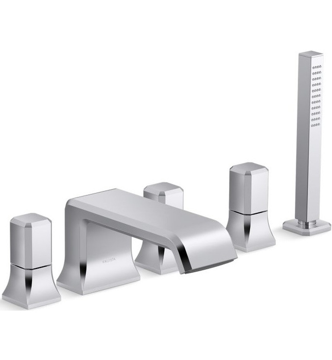 Vòi xả bồn tắm 5 lỗ màu đồng Kallista P32712-00-BLH