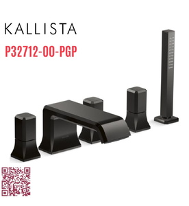 Vòi xả bồn tắm 5 lỗ màu đen Kallista P32712-00-PGP