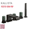 Vòi xả bồn tắm 5 lỗ màu đen - đá cẩm thạch xanh Kallista P32712-GTM-PGP