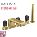 Vòi xả bồn tắm 5 lỗ màu đồng - đá cẩm thạch đen Kallista P32712-NM-2MB