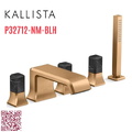 Vòi xả bồn tắm 5 lỗ màu đồng - đá cẩm thạch đen Kallista P32712-NM-BLH