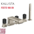 Vòi xả bồn tắm 5 lỗ màu nickel - đá cẩm thạch đen Kallista P32712-NM-BN