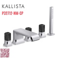 Vòi xả bồn tắm 5 lỗ màu chrome - đá cẩm thạch đen Kallista P32712-NM-CP