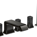 Vòi xả bồn tắm 5 lỗ màu đen - đá cẩm thạch đen Kallista P32712-NM-PGP