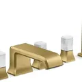 Vòi xả bồn tắm 5 lỗ màu đồng - đá cẩm thạch trắng Kallista P32712-WC-2MB
