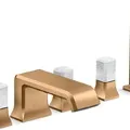 Vòi xả bồn tắm 5 lỗ màu chrome - đá cẩm thạch trắng Kallista P32712-WC-CP