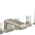 Vòi xả bồn tắm 5 lỗ màu nickel - đá cẩm thạch trắng Kallista P32712-WC-BN