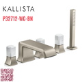 Vòi xả bồn tắm 5 lỗ màu nickel - đá cẩm thạch trắng Kallista P32712-WC-BN