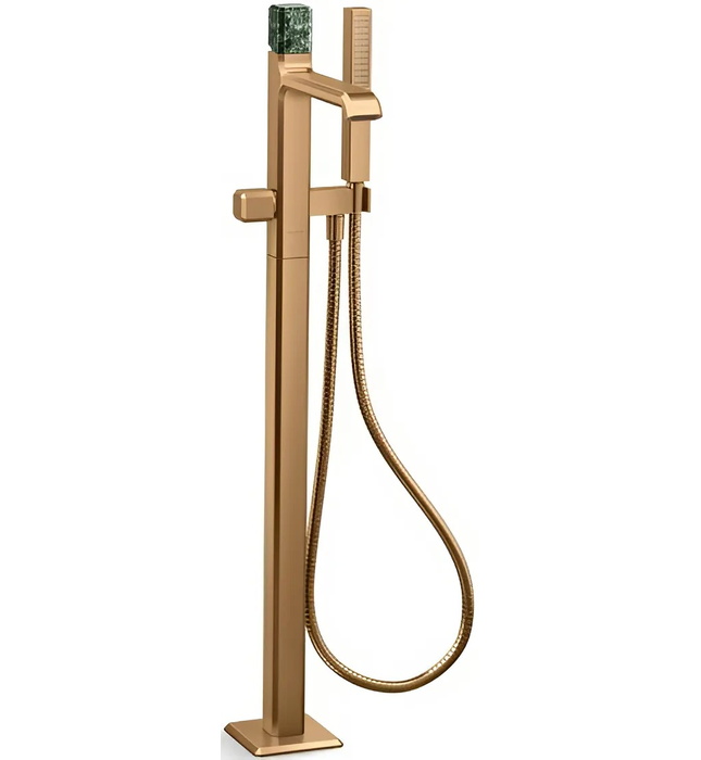 Vòi bồn tắm gắn sàn đá cẩm thạch xanh - màu đen Kallista P32713-GTM-BGP