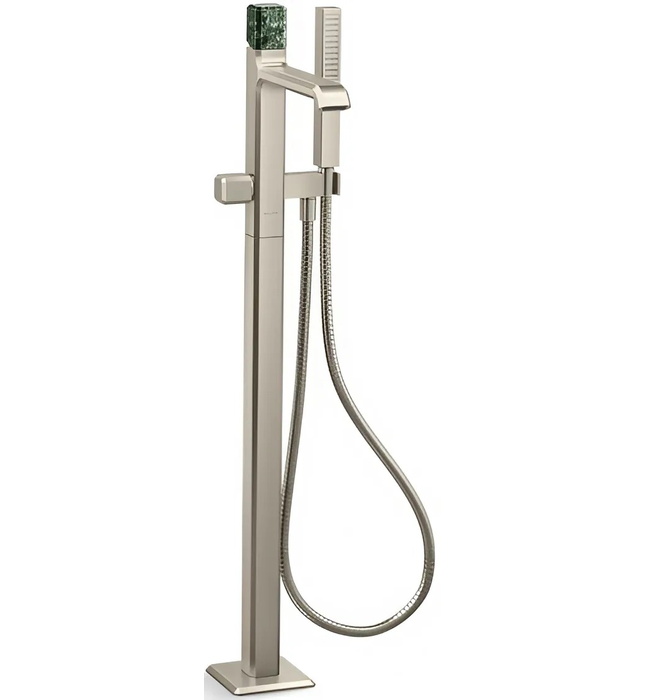 Vòi bồn tắm gắn sàn đá cẩm thạch xanh - màu chrome Kallista P32713-GTM-CP