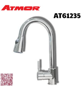 Vòi rửa chén nóng lạnh dây rút ATMOR AT61235