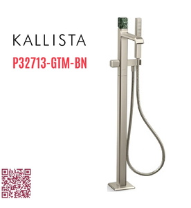 Vòi bồn tắm gắn sàn đá cẩm thạch xanh - màu nickel Kallista P32713-GTM-BN