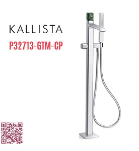 Vòi bồn tắm gắn sàn đá cẩm thạch xanh - màu chrome Kallista P32713-GTM-CP