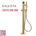 Vòi bồn tắm gắn sàn đá cẩm thạch xanh - màu đồng Kallista P32713-GTM-2MB