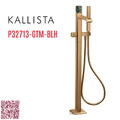 Vòi bồn tắm gắn sàn đá cẩm thạch xanh - màu đồng Kallista P32713-GTM-BLH