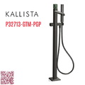 Vòi bồn tắm gắn sàn đá cẩm thạch xanh - màu đen Kallista P32713-GTM-PGP