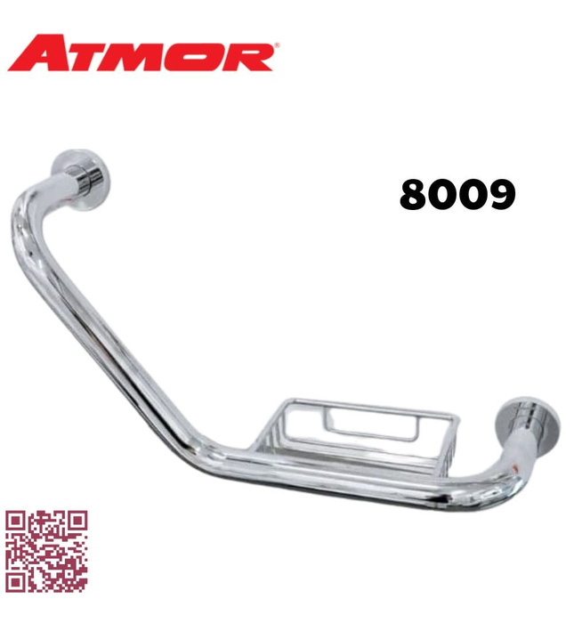 Tay vịn nhà vệ sinh cho người già có khay xà phòng ATMOR 8009