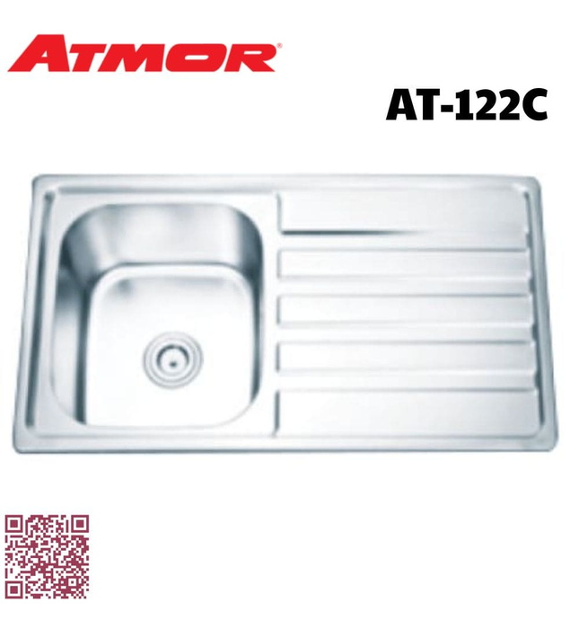 Chậu rửa chén 1 hộc 1 bàn ATMOR AT-122C