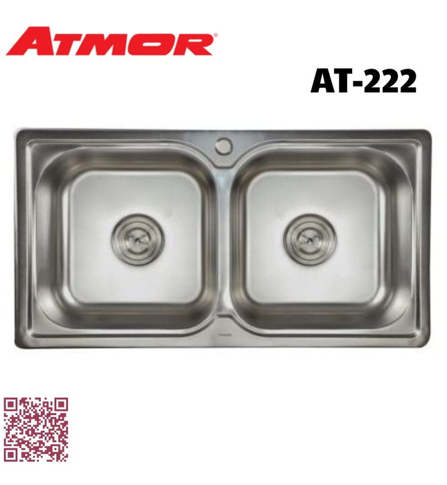 Chậu rửa chén 2 hố 87x46cm ATMOR AT-222 (AT222)