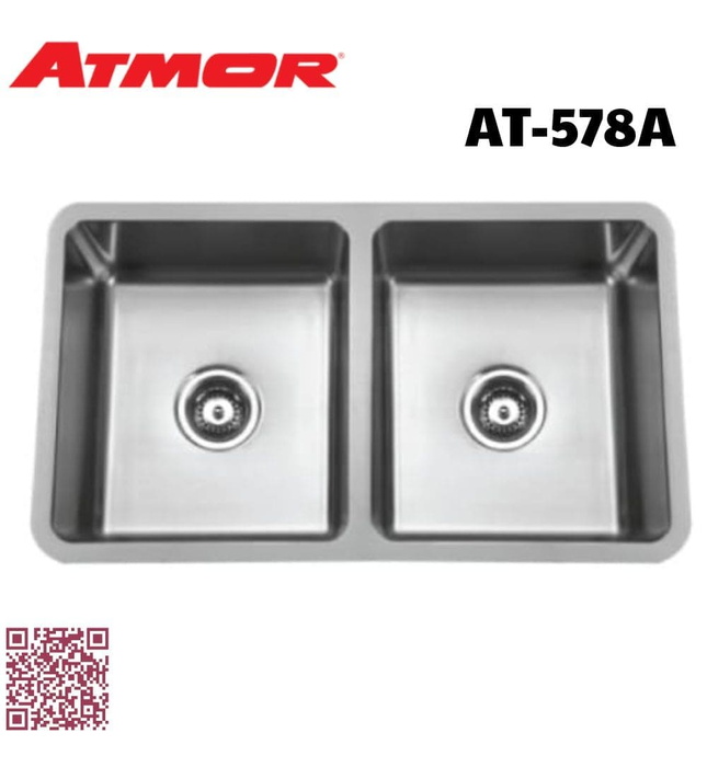 Chậu rửa chén 2 hố 78x45cm ATMOR AT-578A