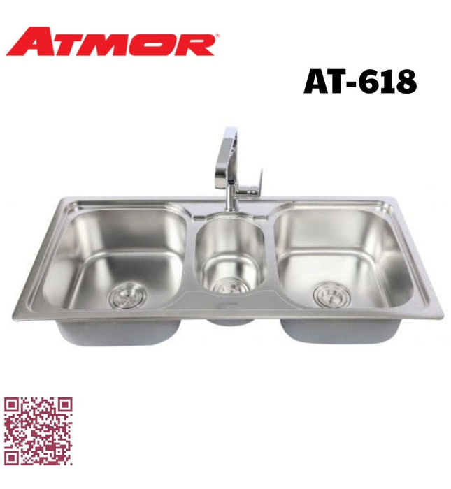 Chậu rửa chén 3 hố 106x50cm ATMOR AT-618 (AT618)
