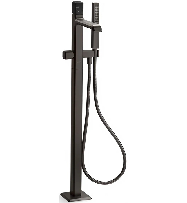 Vòi bồn tắm gắn sàn đá cẩm thạch đen - màu nickel Kallista P32713-NM-BN