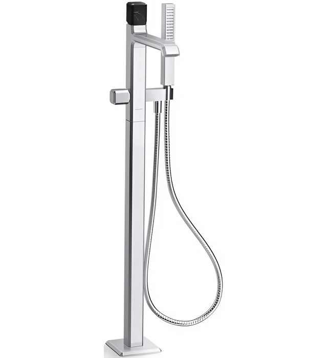 Vòi bồn tắm gắn sàn đá cẩm thạch đen - màu chrome Kallista P32713-NM-CP